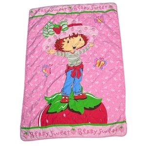 Vintage Y2K Strawberry‎ Shortcake Throw Blanket 39” x 57”